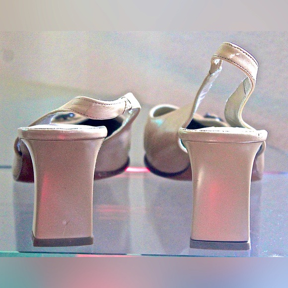 VIA SPIGA SLING BACK HEEL TAUPE 3 IN SIZE 8 1/2 M NEW Y2K MADE IN ITALY VINTAGE - Picture 4 of 7